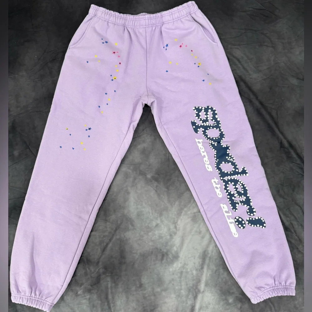 Sp5der Violet Purple Sweatpants authentic - Picture 1 of 14